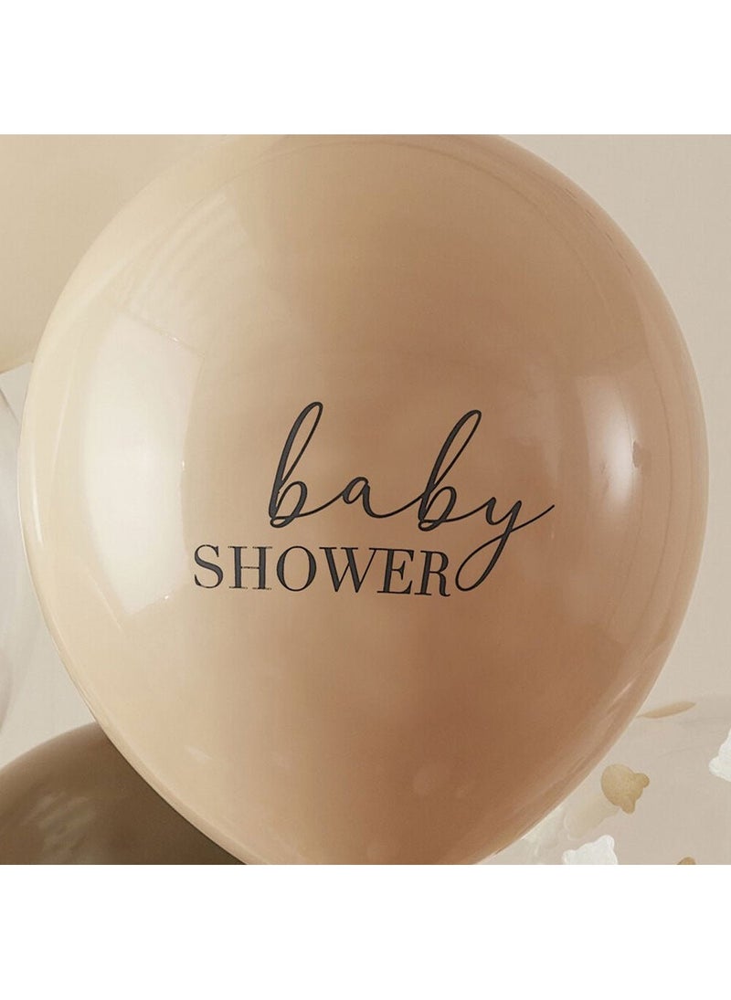 Ginger Ray Baby Shower Balloon Bouquet Beige Brown Hello Baby 11-Pack - Image 4