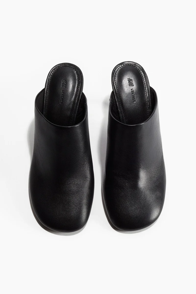 H&M Heeled Leather Mules