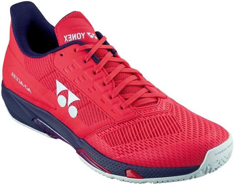 YONEX Men's Ad Accel AC Tennis Shoes - All-Court, Sunset Red/Dark Blue - Image 1