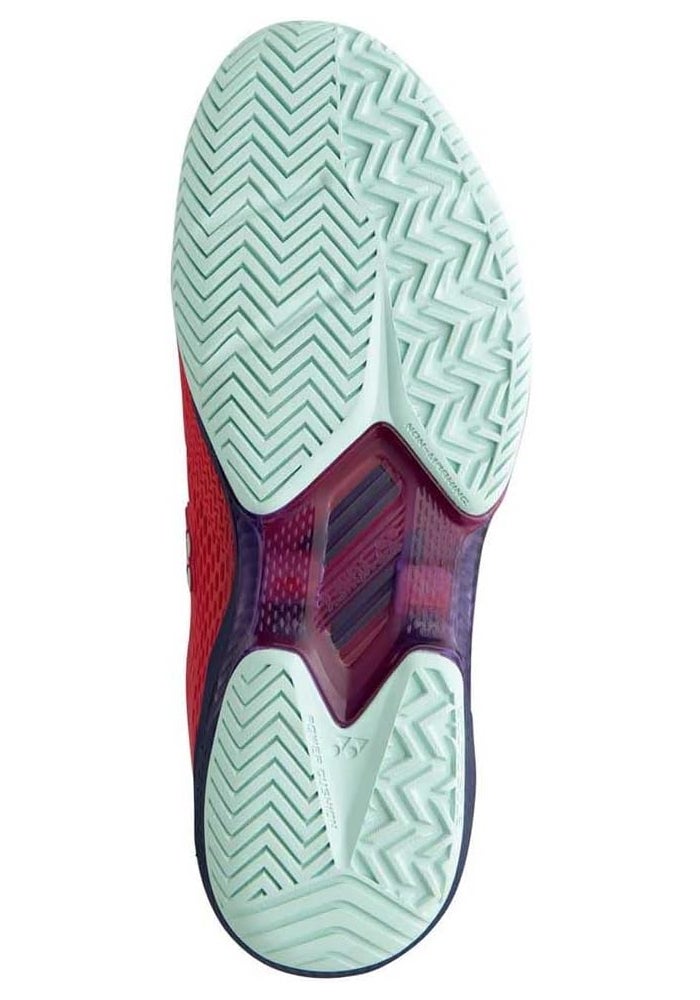 YONEX Men's Ad Accel AC Tennis Shoes - All-Court, Sunset Red/Dark Blue - Image 2