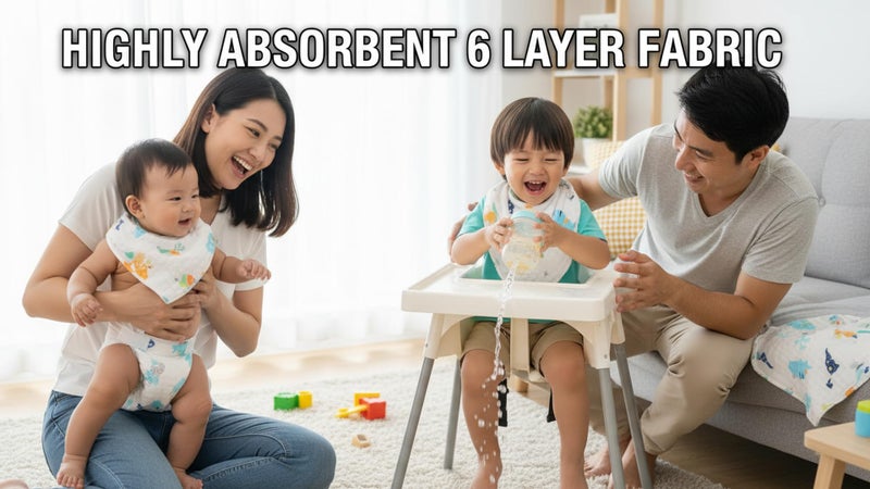 BASEEFY 5 Pack Baby Muslin Cotton Washcloths – 6 Layer Extra Soft & Highly Absorbent Reusable Napkins for Newborns, Sensitive Skin Face Wipes, Burp Cloth & Hankies (White) - Image 3