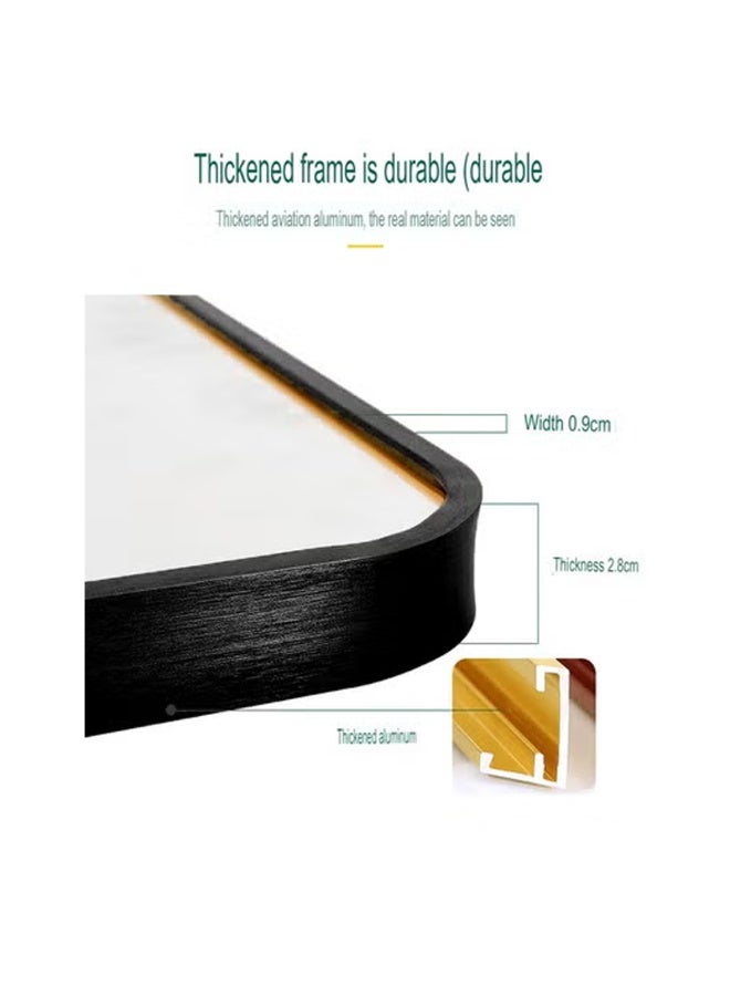 إن كي أكس مرآة كاملة الطول 50×150 سم، مرآة أرضية بإطار من سبائك الألومنيوم، مرآة زينة كبيرة قائمة بذاتها لغرفة النوم، مرآة كاملة الجسم مع حامل لغرفة المعيشة وغرفة النوم، لون أسود - Image 3