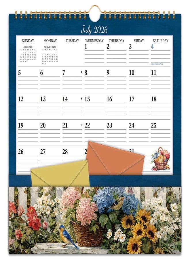 Lortarl Calendar 2026-2027 - Wall Calendar with Pocket, July 2026 to December 2027, 18 Monthly Calendars for Home, Office, School, 11.2'' x 11.2'' - Image 1