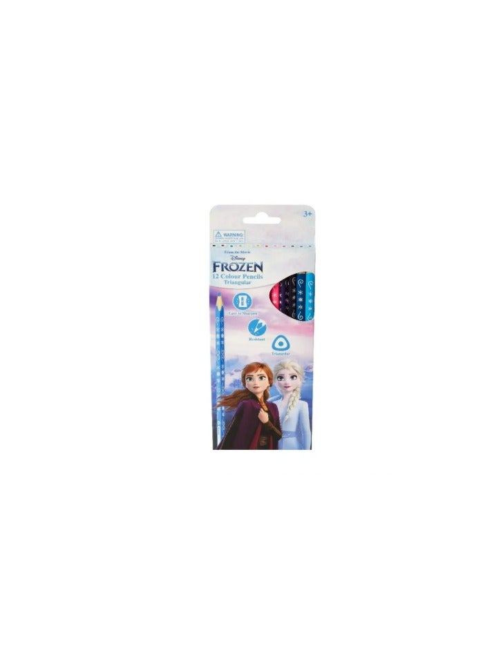 Frozen Elsa Disney Frozen 12 Colour Pencils Triangular Multi-Pack - Image 1