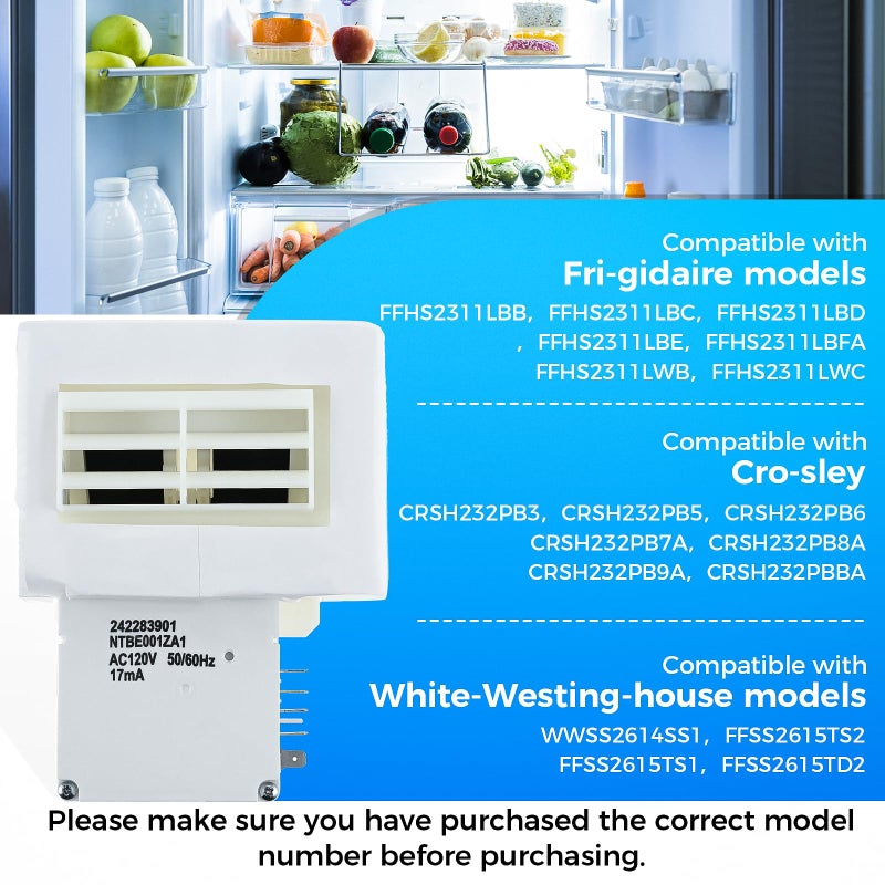 Lemfema 242303001 Refrigerator Damper Assembly Air Damper Control - Compatible with Frigidaire & Crosley White, Replaces AP5788340, PS8746718, EAP8746718, 3016452 - Fits DFH, FFE, FFH, FFS, LFS Models - Image 3