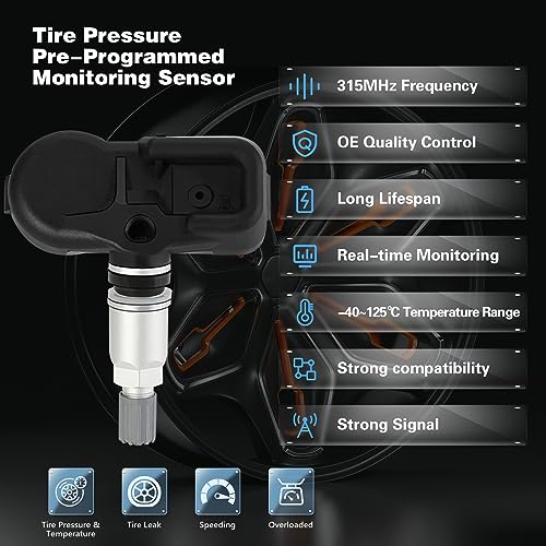 POHILA TPMS Sensor 315MHz Replacement for Lexus RX Toyota Avalon Camry Corolla Highlander Prius Yaris Tire Pressure Monitoring System Sensor Replaces# 4260706020, 4260752020, 426070D010, 4pcs - Image 2