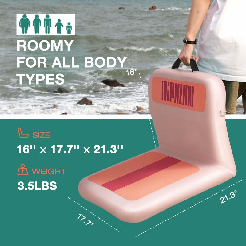 Niphean Inflatable Kayak Seat with Back Support, Ergonomic Paddle Board Seat for Comfortable Backrest, Sturdy Kayak Accessories for SUP Paddelboard, Boat, Canoe, Kayak Seat Cushion for Versatile Use - Image 5