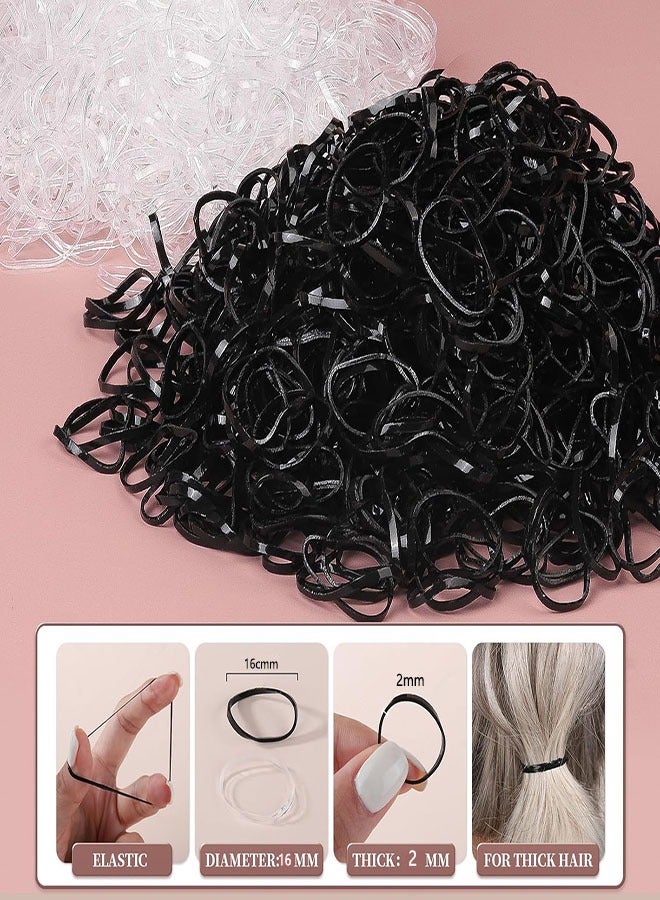 Elastic Hair Bands with Hair Loop Styling Tool Set,  2000pcs Elastic Hair Ties with Organizer Box, Elastic Hair Bands for Girls Toddlers Kids Pets Braids Ponytail Wedding Hairstyle - Image 3