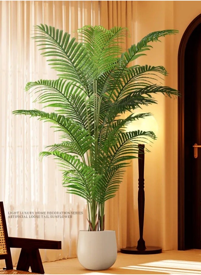 FPC Artificial Palm Tree - Realistic Tropical Areca Plant in Black Planter - Silk Floor Decor for Home, Office, Living Room - Indoor Decorative Plant  - Image 4