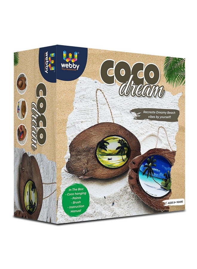 Webby Coco Dream Coconut Shell Painting Kit | Art & Craft Kit | Beautiful Creativity for Kids, Teenagers and Adults - Image 1