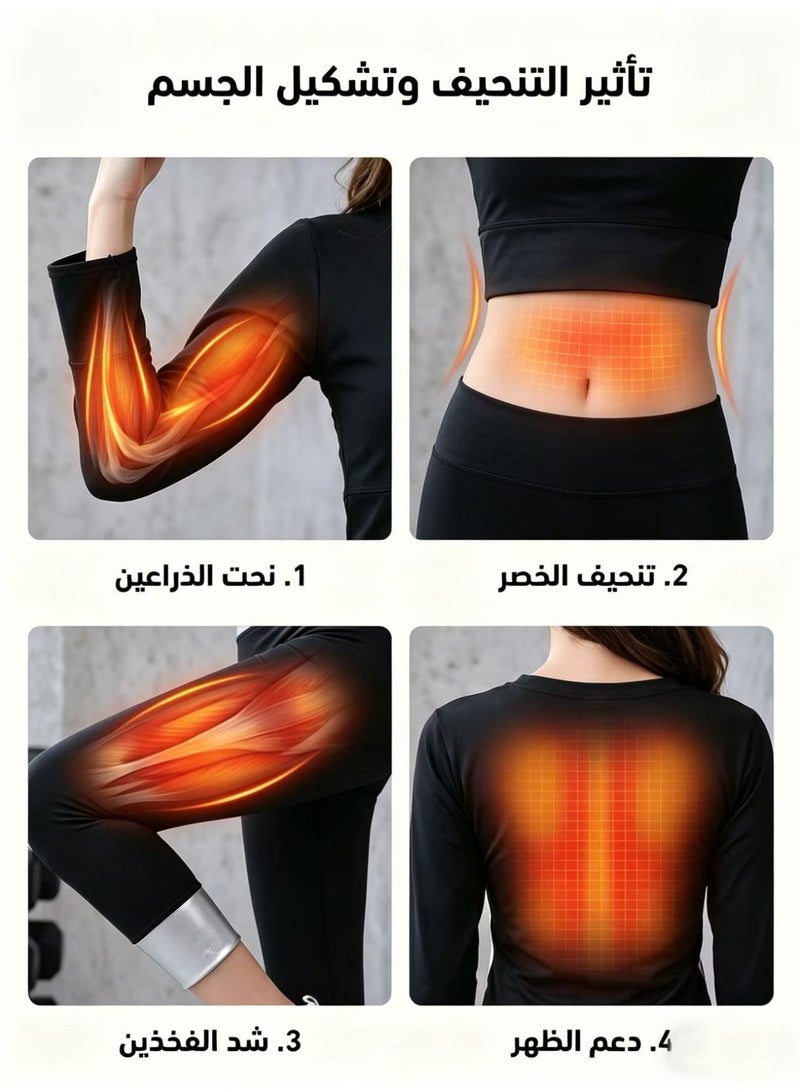 جي آر كيه سي بدلة ساونا للنساء كامله – حرق دهون أسرع، تعرق مضاعف، تنحيف وشد الجسم، Sauna Suit احترافية للرياضة - Image 3