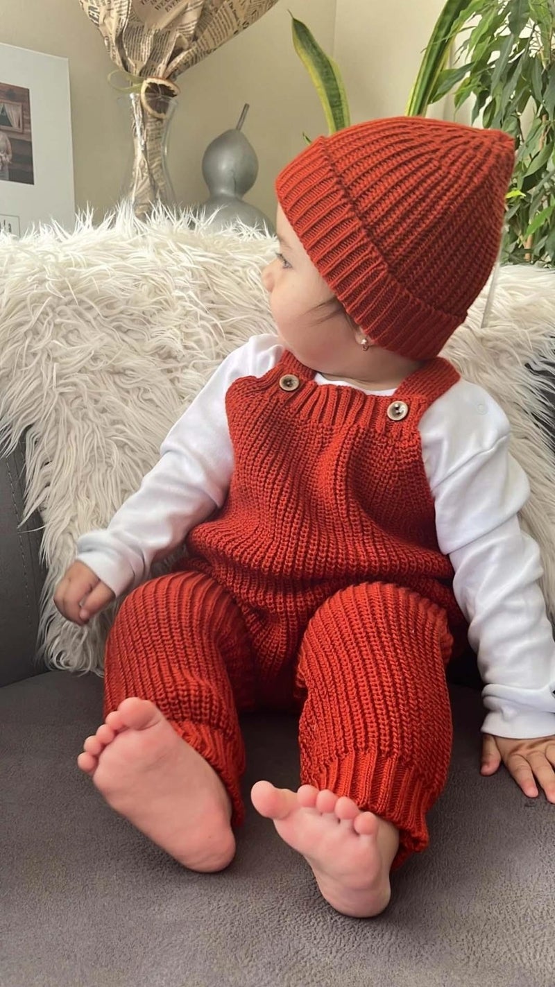 Miniko Kids Baby Hat Knitwear 2-Piece Overalls - Image 2