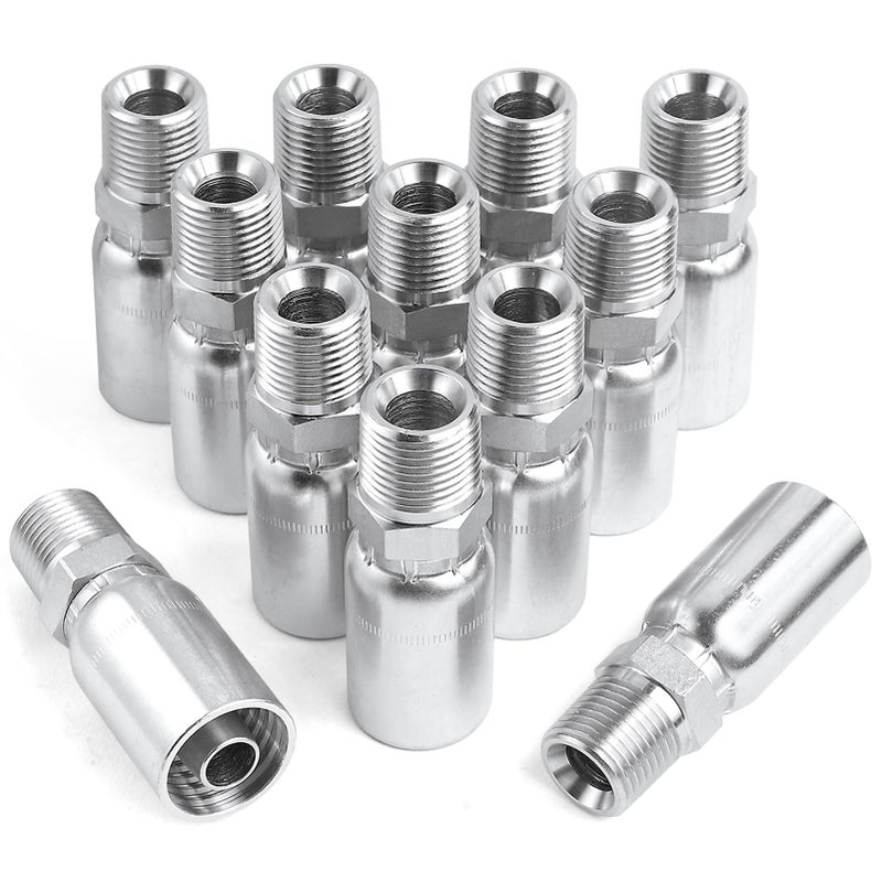 Zinger 12Pack 12 Hose x 12 NPTF Male Pipe Thread Hydraulic Hose End Crimp Fitting Compatible with Dayco Weatherhead USeries - Image 2