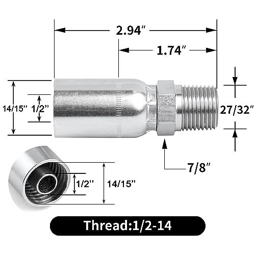 Zinger 12Pack 12 Hose x 12 NPTF Male Pipe Thread Hydraulic Hose End Crimp Fitting Compatible with Dayco Weatherhead USeries - Image 3