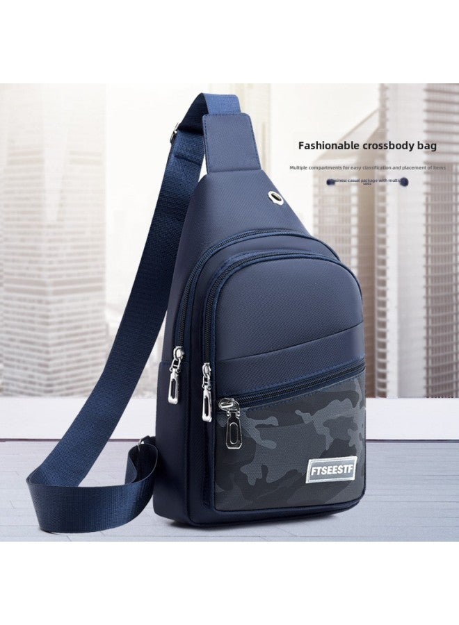 Men's Chest Bag Shoulder Crossbody Bag Waterproof OxFord Cloth Sports Leisure Backpack Men's Bag Portable Travel-Color:Brown - Image 5
