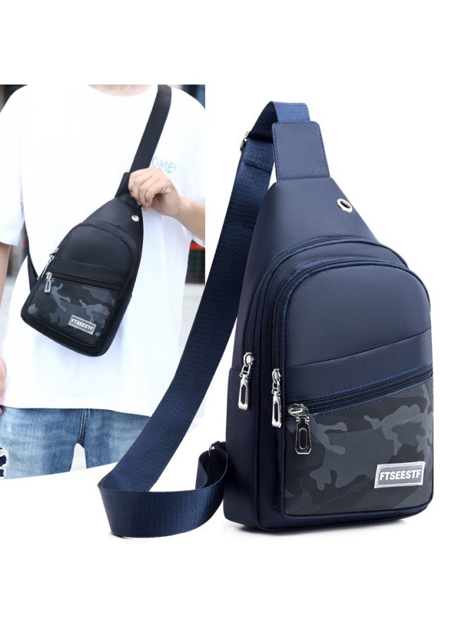 Men's Chest Bag Shoulder Crossbody Bag Waterproof OxFord Cloth Sports Leisure Backpack Men's Bag Portable Travel-Color:Brown - Image 4