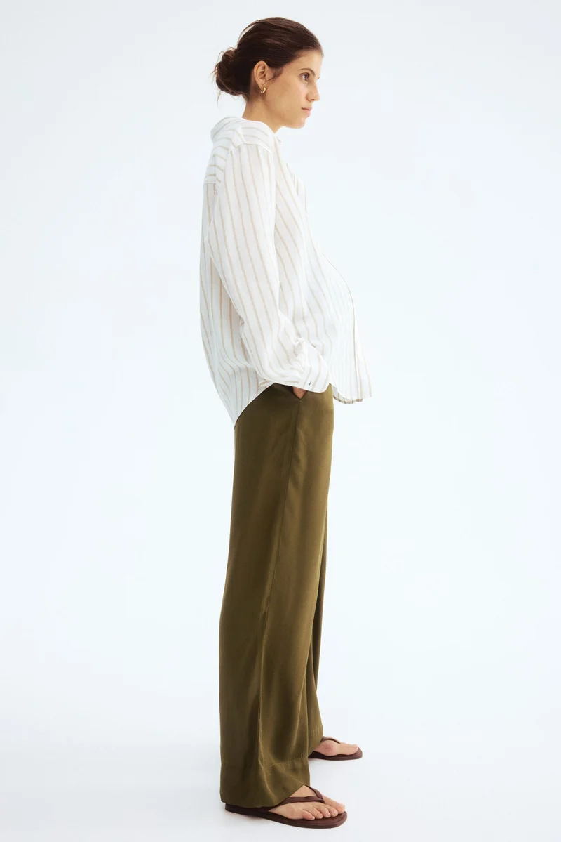 H&M MAMA Straight twill trousers
