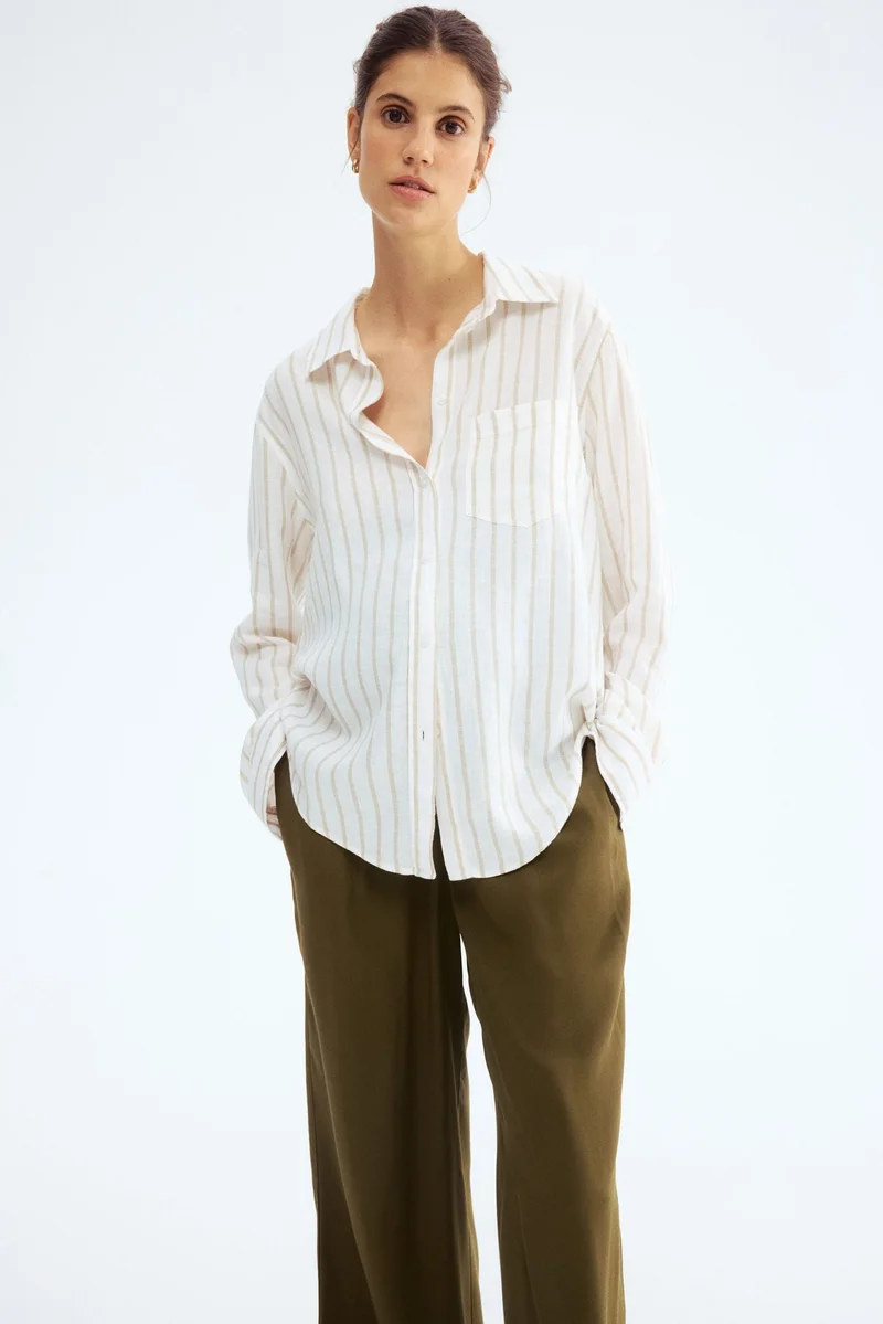 H&M MAMA Straight twill trousers