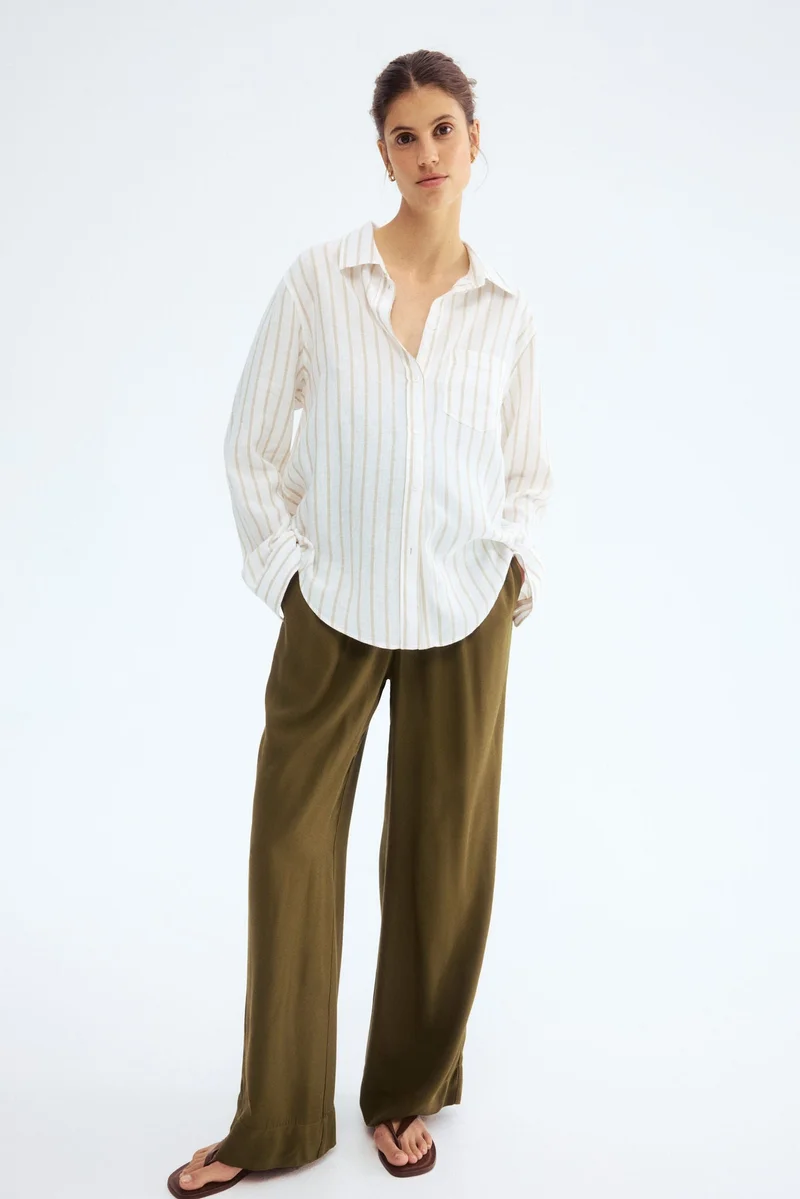 H&M MAMA Straight twill trousers