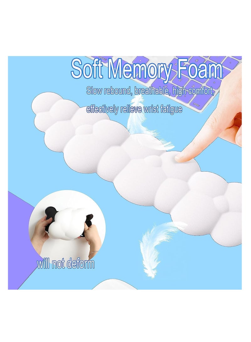 Keyboard Wrist Rest, Memory Foam Wrist Rest for Computer Keyboard,White with Leather Surface Non-Slip Base Palm,Ergonomic Palm Rest, Wrist Support for Keyboard Cloud Wrist Rest, Mouse Pad Wrist Support - Laptop, and Computer Use (White)  - Image 3
