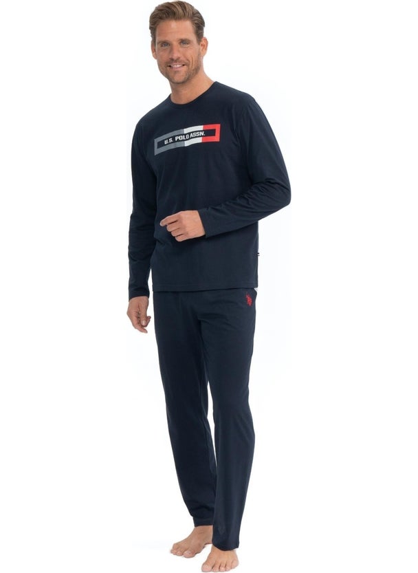 U.S. Polo Assn. Men's Navy Blue Round Neck Pajama Set 18828  - Image 2
