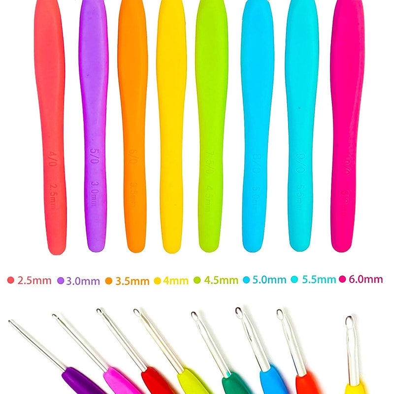 VERAT 52 Piece Crochet Set/Crochet Hook/Knitting Accessories/Stitching Material/Tools for Tailoring/Needle and Thread Box/Ergonomic Crochet Hooks Set/Crochets for Arthritic Hands/Craft/Nice Gift for Women - Image 3