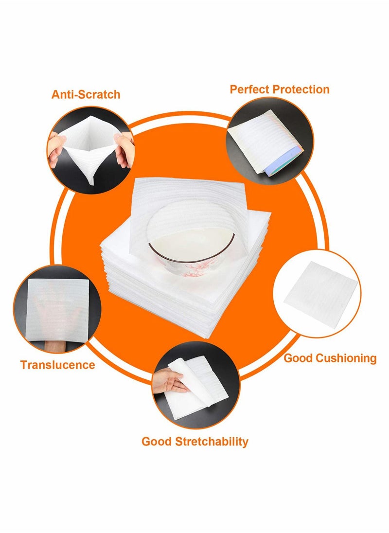 Excefore - 100Pcs Cushion Foam Pouches Packing, Anti-Static Foam Wrap Pouches Packing Supplies for Packing Shipping Box, Protecting Dishes Porcelain Glasses Plates Fragile Items - Image 1