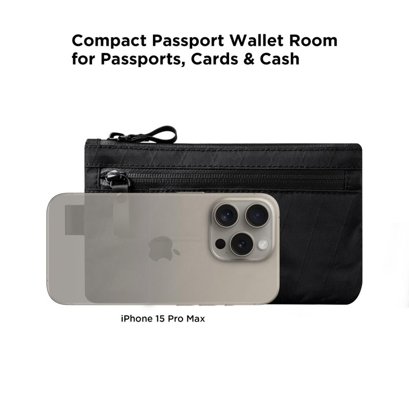 ALPAKA Zip Clutch Black X-Pac VX21 - Functions as Zipper Wallet and EDC Carrier - Weatherproof and RFID Blocking Material - 3 External Slots for EDC Gear - 3 Inside Pockets - Image 2