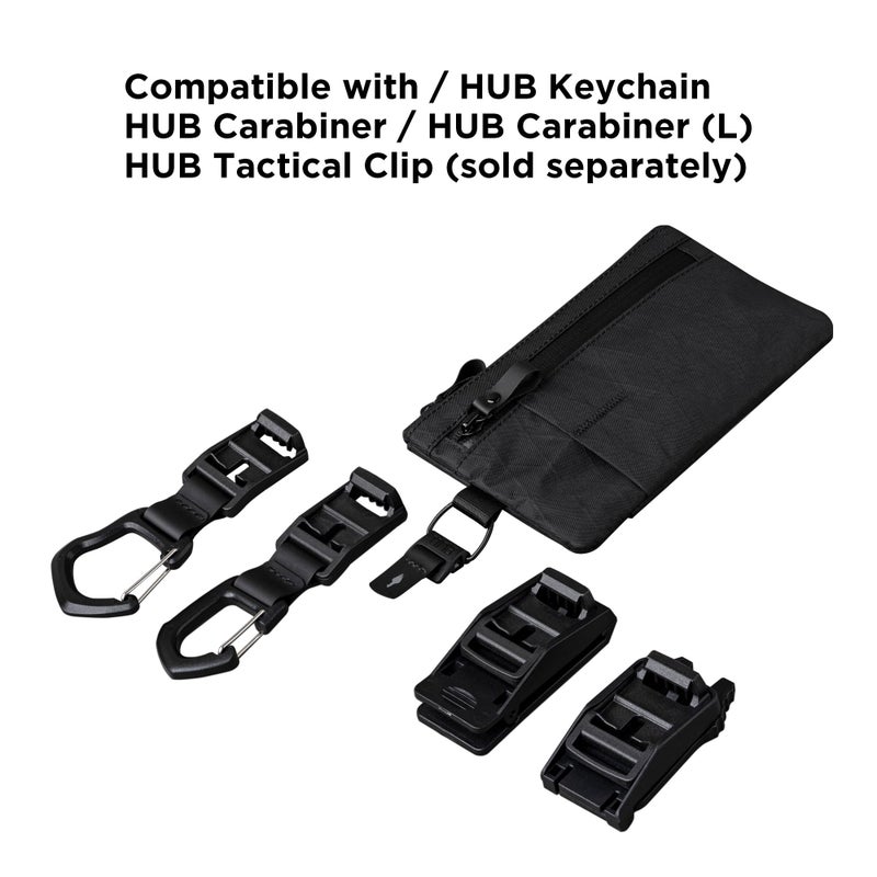 ALPAKA Zip Clutch Black X-Pac VX21 - Functions as Zipper Wallet and EDC Carrier - Weatherproof and RFID Blocking Material - 3 External Slots for EDC Gear - 3 Inside Pockets - Image 5