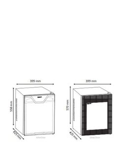 Cool Baby COOLBABY UK Compact Fridge Mini Fridge Glass Door Fridge - 100% Silent - 40 Liters - Black  - Image 3