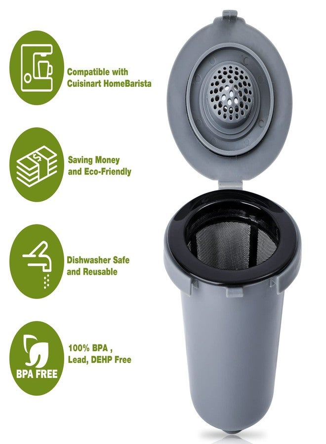 yianteng 2PCS Reusable Coffee Filter Cups, Compatible with SS-RFC Single Serve Brewer Coffe maker, Gray Home Barista Filter Cup, BPA-Free Refillable Cup Coffee Filter - Image 3