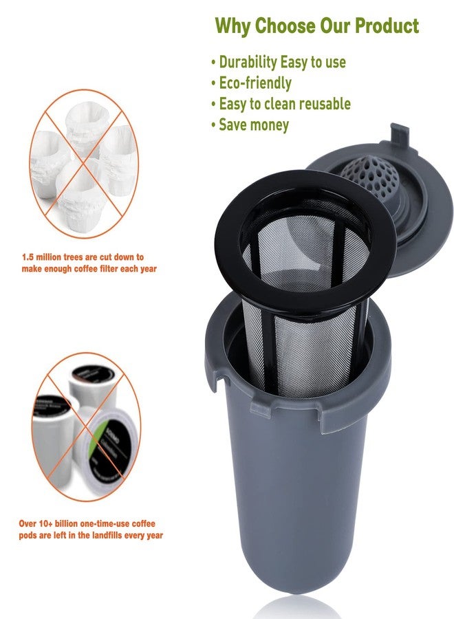 yianteng 2PCS Reusable Coffee Filter Cups, Compatible with SS-RFC Single Serve Brewer Coffe maker, Gray Home Barista Filter Cup, BPA-Free Refillable Cup Coffee Filter - Image 5