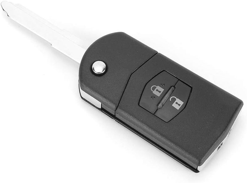 2 Button Flip Car Key Fob Shell Cover for 3 5 6, Black Compact Replacement Case - Durable Protection, Easy Installation, Everyday Use - Image 1