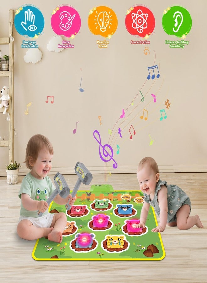 M SANMERSEN Whack A Mole Game Toys for Kids, Toddler Toys for Ages 2 3 4 5 Whack A Mole Game Playmat with 2 Hammers, Birthday Gifts for Kids Boys Girls Family Games Party Favors - Image 3