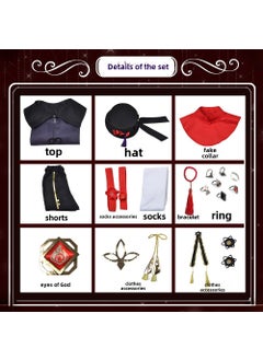 Generic Genshin Impact Hu Tao Cosplay Costume Complete Set Walnut clothing + accessories 