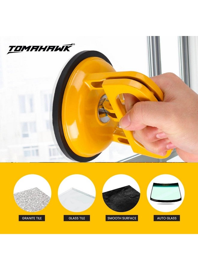 TOMAHAWK® Glass Suction Cup 1 Head for Lifting and Moving Heavy Glass Sheets, Body Panels, Metal, Window Panes, Marble - Glass Lifter Puller, Metal Car Dent Puller with Rubber Vacuum Cup, Pack of 1 - Image 2