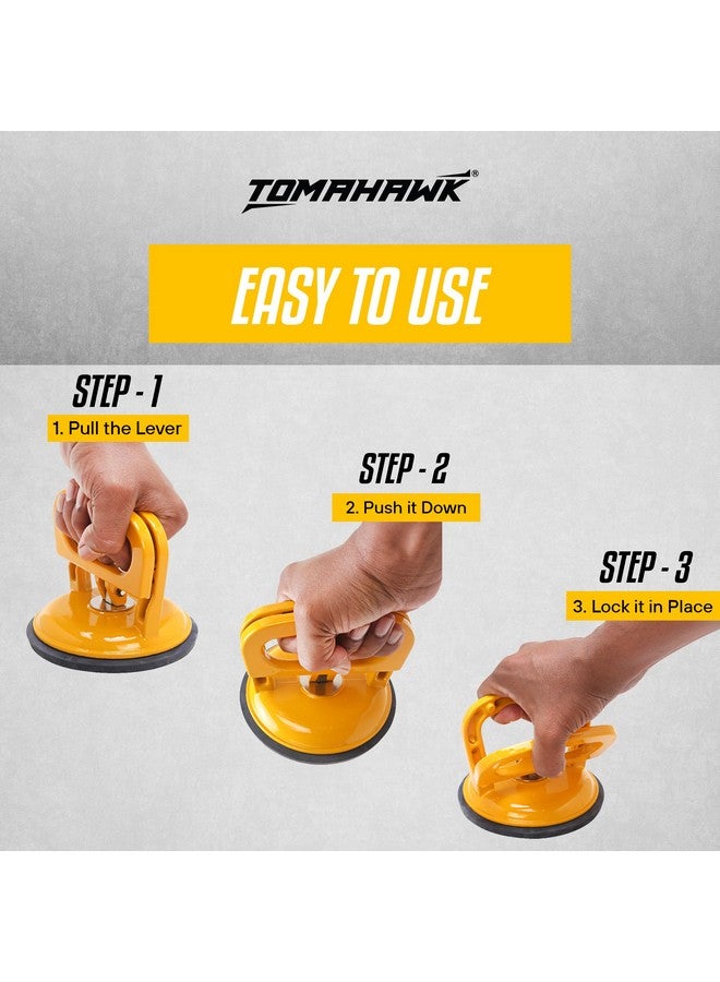 TOMAHAWK® Glass Suction Cup 1 Head for Lifting and Moving Heavy Glass Sheets, Body Panels, Metal, Window Panes, Marble - Glass Lifter Puller, Metal Car Dent Puller with Rubber Vacuum Cup, Pack of 1 - Image 3