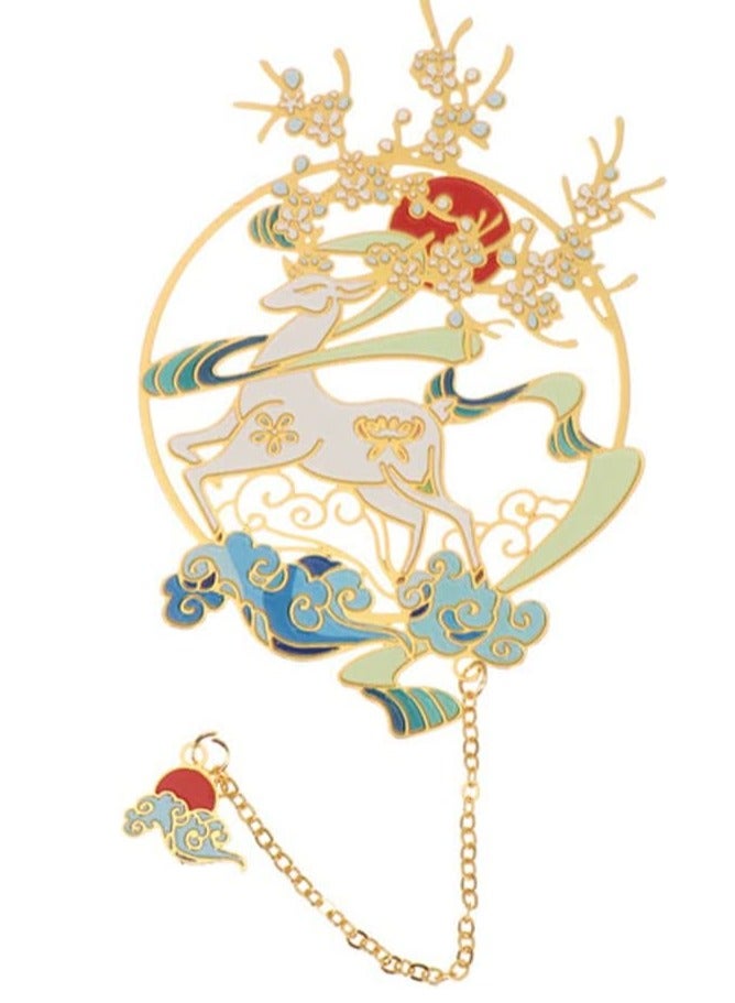 Vintage Metal Deer Bookmark Cute Hollow Design for Book Lovers Unique Retro Animal Bookmark Supplies - Image 1