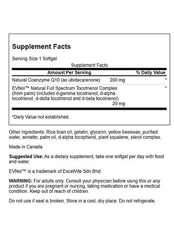 SWANSON Coq10 200 Milligrams W/ 20 Milligrams Tocotrienols 200 Milligrams 60 Sgels - Image 3