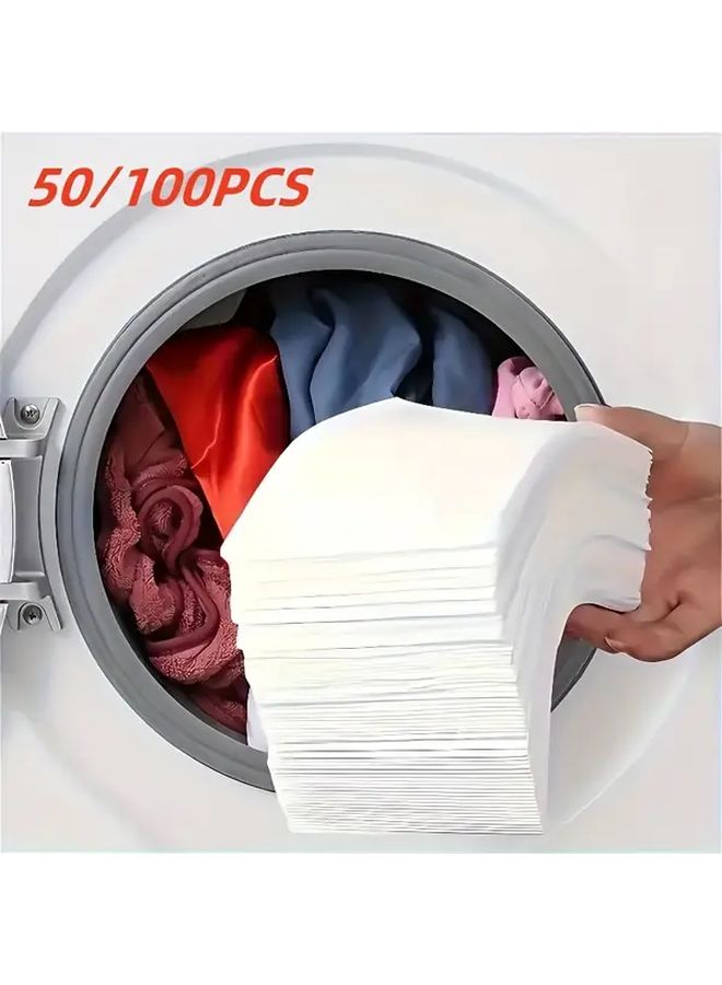 50pcs Color Catcher Laundry Sheets Prevent Dye Transfer Safe For Mixed Wash Light And Dark Clothes - Image 1