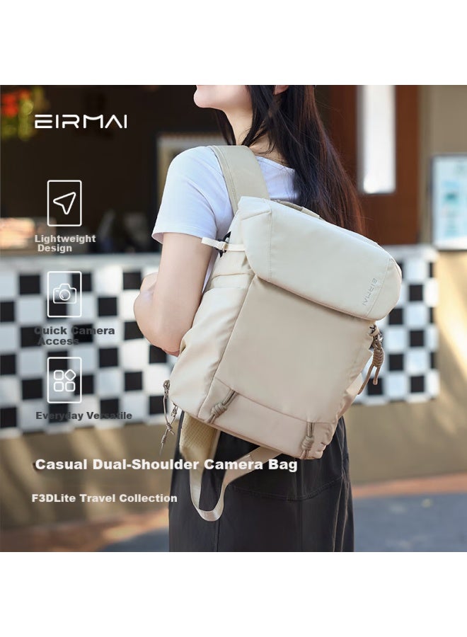 Eirmai Falcon F3d Lite Backpack Portable Casual Mirrorless Dslr Camera Bag Lightweight Travel Bag For Fuji Canon Sony Nikon Cameras 10l Tea White - Image 1