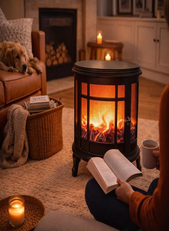 7 Star Decor LED Fireplace Lamp – Realistic Flame Effect Light with Vintage Mantel Design, Cozy Ambient Firelight for Home, Bedroom & Office Decor - Image 5