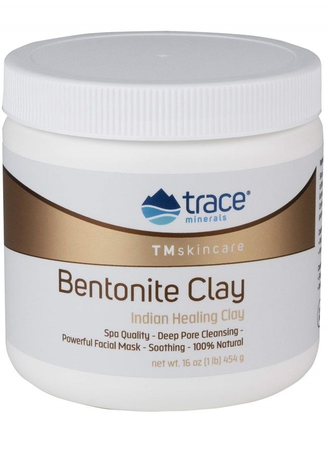 Trace Minerals Research TMSkinCare Bentonite Clay | Indian Healing Clay | Provides Minerals for All Types of Skins | 16.0 Ounce  - Image 1