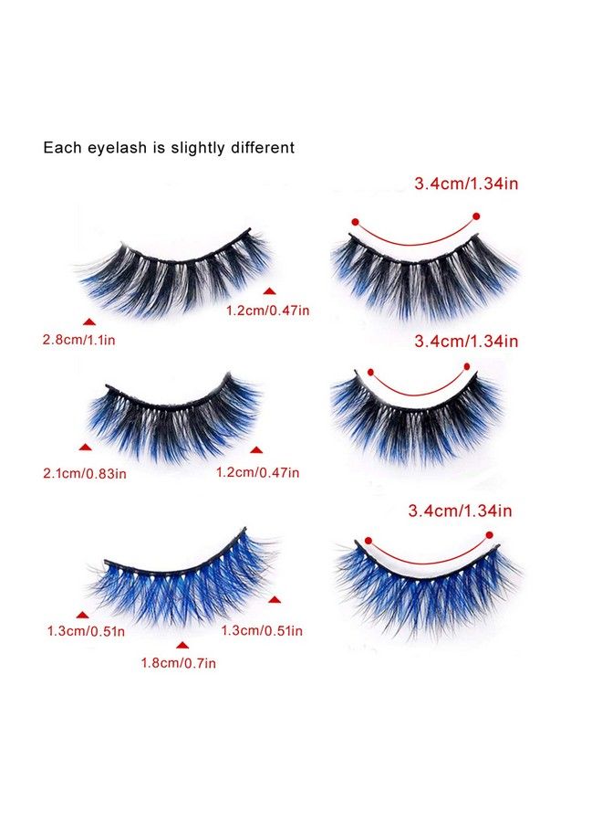 miaowang 6D Magnetic Blue Eyelashes And Magnetic Eyeliner Kit 3 Style With Tweezers (3 Pairs Blue) - Image 3