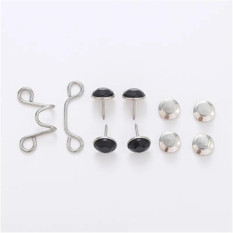 8 pcs Adjustable Waist Buckle Extender No Sewing Pant Clips Tightener Button - Image 2