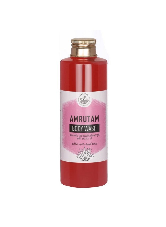 Amrutam Body Wash With Aloe Vera Rose- Ayurvedic Therapeutic Shower Gel - 200 Ml - Image 1
