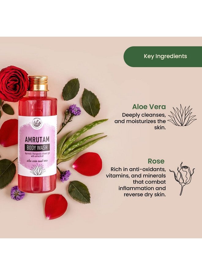Amrutam Body Wash With Aloe Vera Rose- Ayurvedic Therapeutic Shower Gel - 200 Ml - Image 3