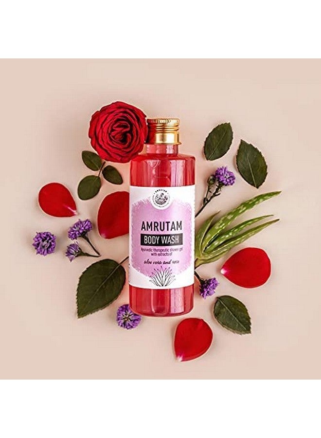 Amrutam Body Wash With Aloe Vera Rose- Ayurvedic Therapeutic Shower Gel - 200 Ml - Image 2