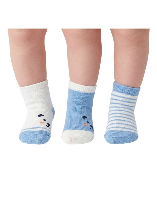 Colorful cotton socks for newborns, set of 3
