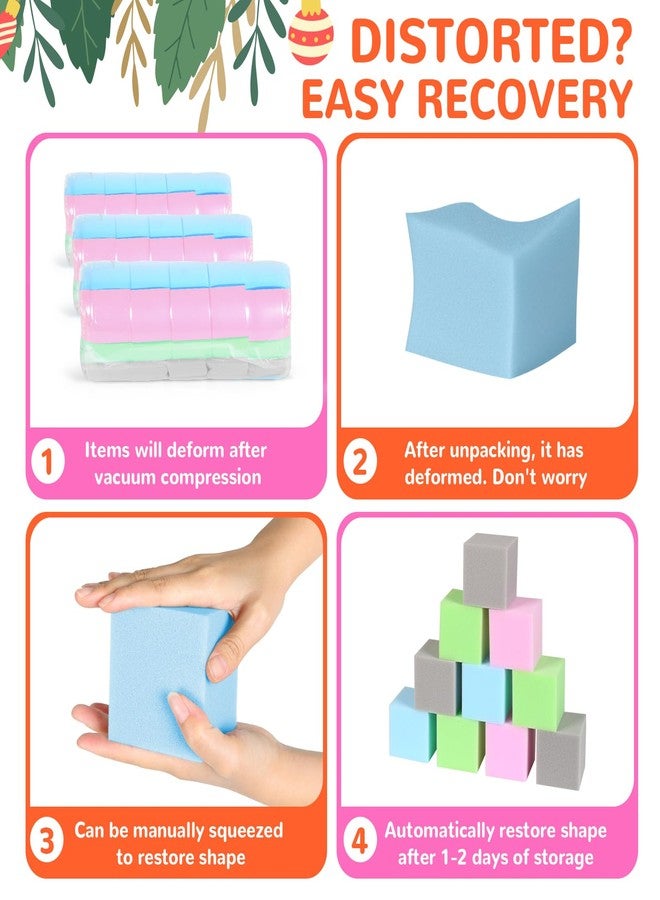 FUBOTRAD 48PCS Kids Foam Blocks for Ball Pit - 3" Square Foam Blocks and Foam Cubes for Foam Pit, Soft Play Equipment, Toddler Gymnastics & Parkour Equipment - Blue/Pink/Green/Grey - Image 3